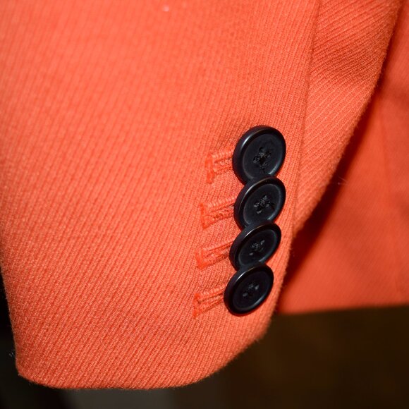 Coldwater Creek Size 16 Orange Shawl Collar Single Button Blazer - Picture 5 of 7